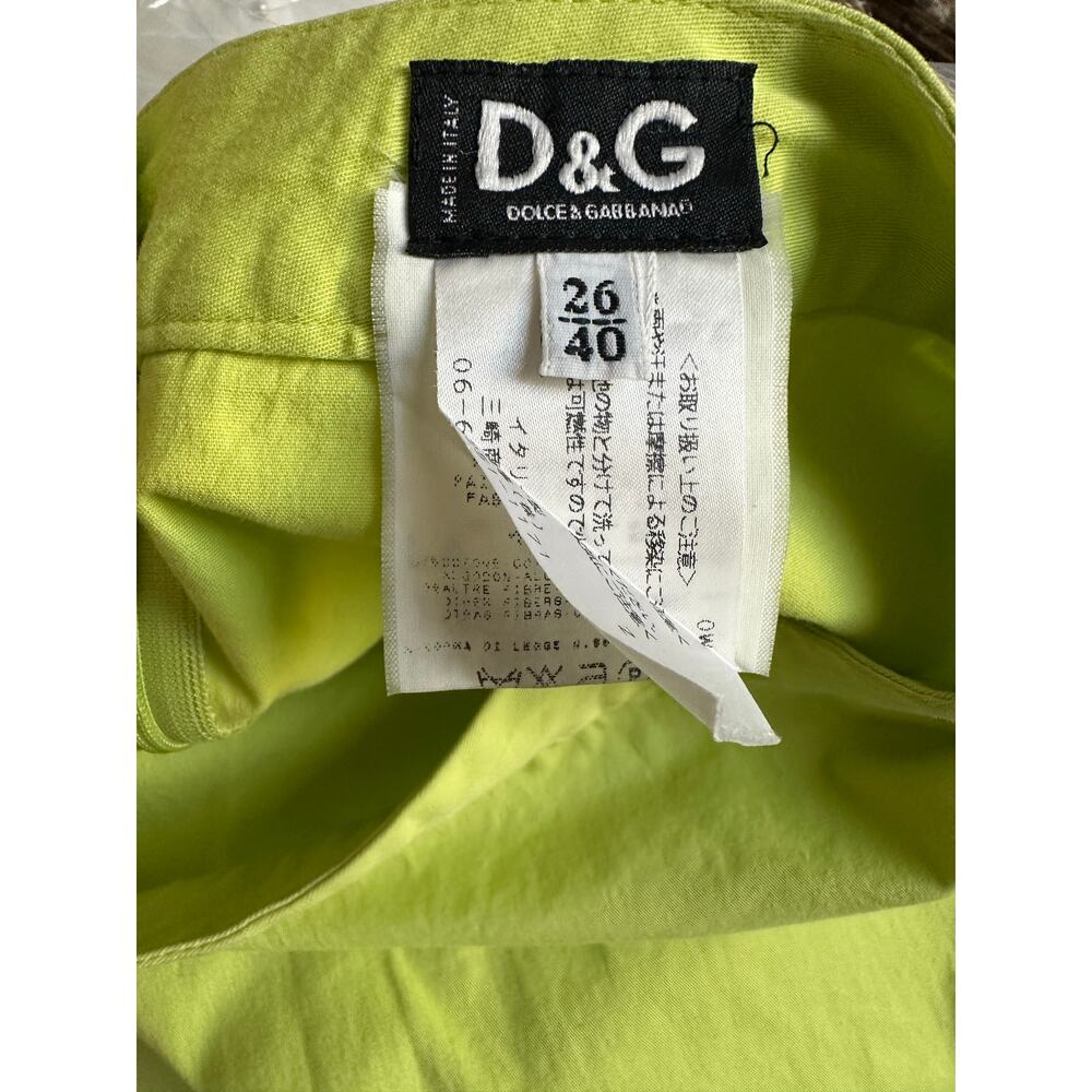 Y2K Dolce & Gabbana D&G Lime Green Knee Length Skirt | Size 26/4 - Picture 4 of 6